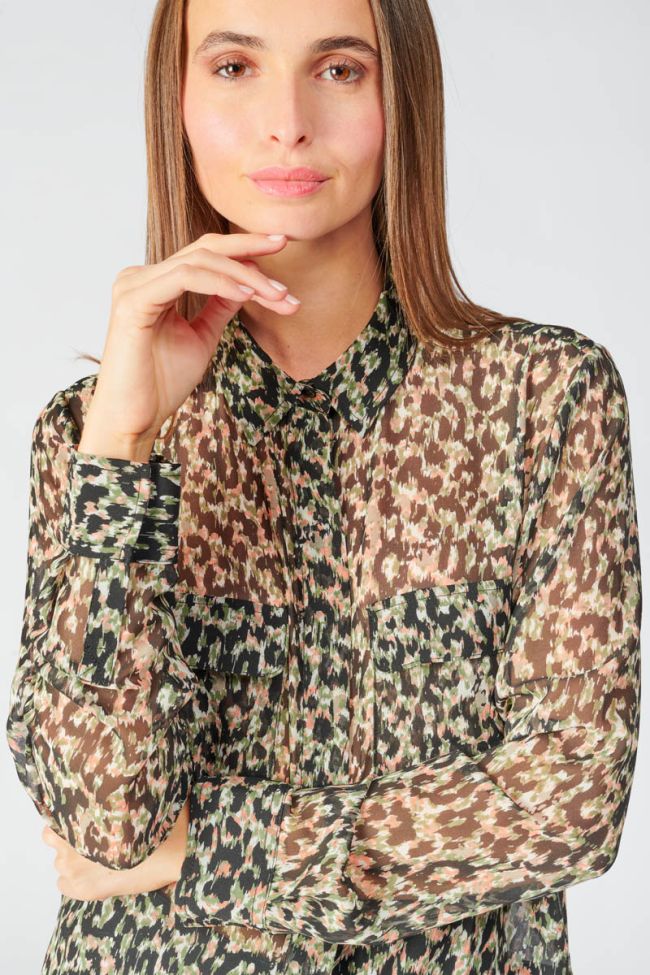 Khaki and black leopard print Wilson shirt