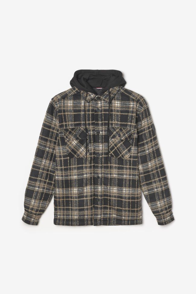 Beige and black checked Timal overshirt jacket