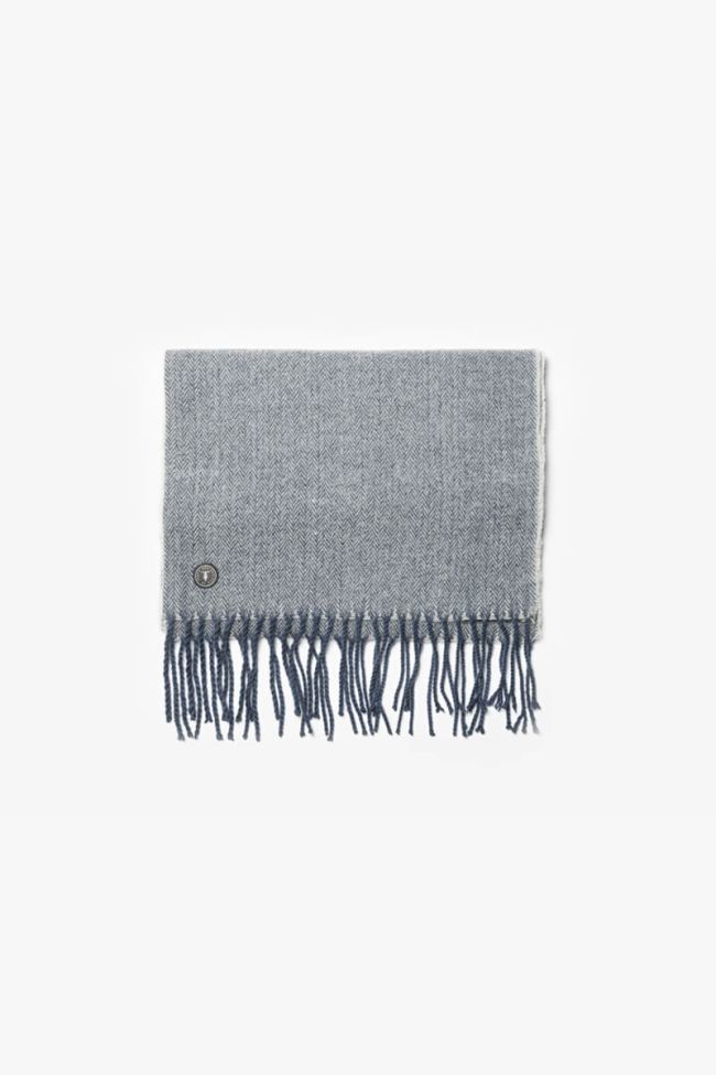 Navy blue herringbone Vanel scarf