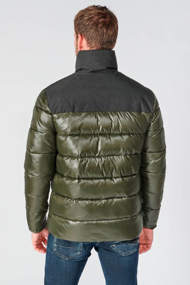 Khaki and black Ventur dual material down jacket