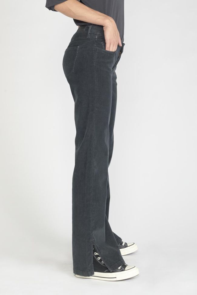 Charcoal grey corduroy Fynca flared trousers