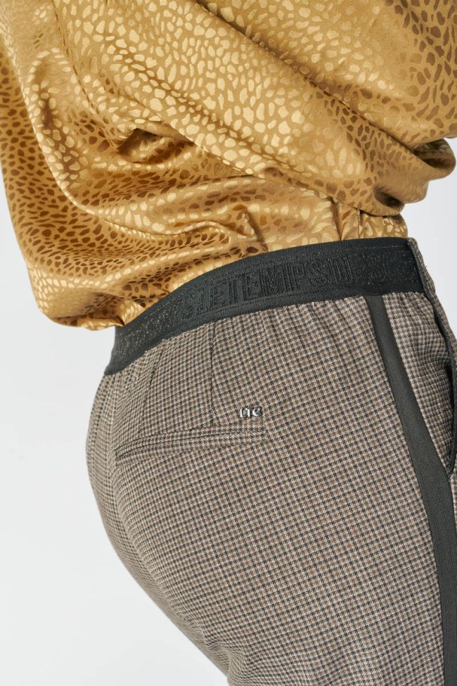 Brown checked April trousers