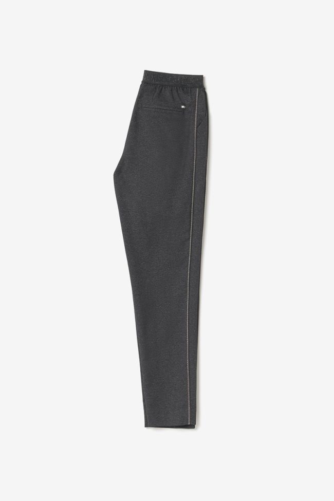 Black marl Rockogi trousers with asymmetric fastening
