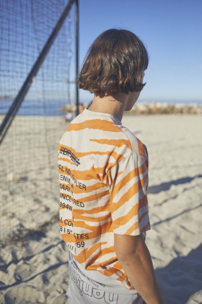 Beige and orange zebra print Zabrabo t-shirt