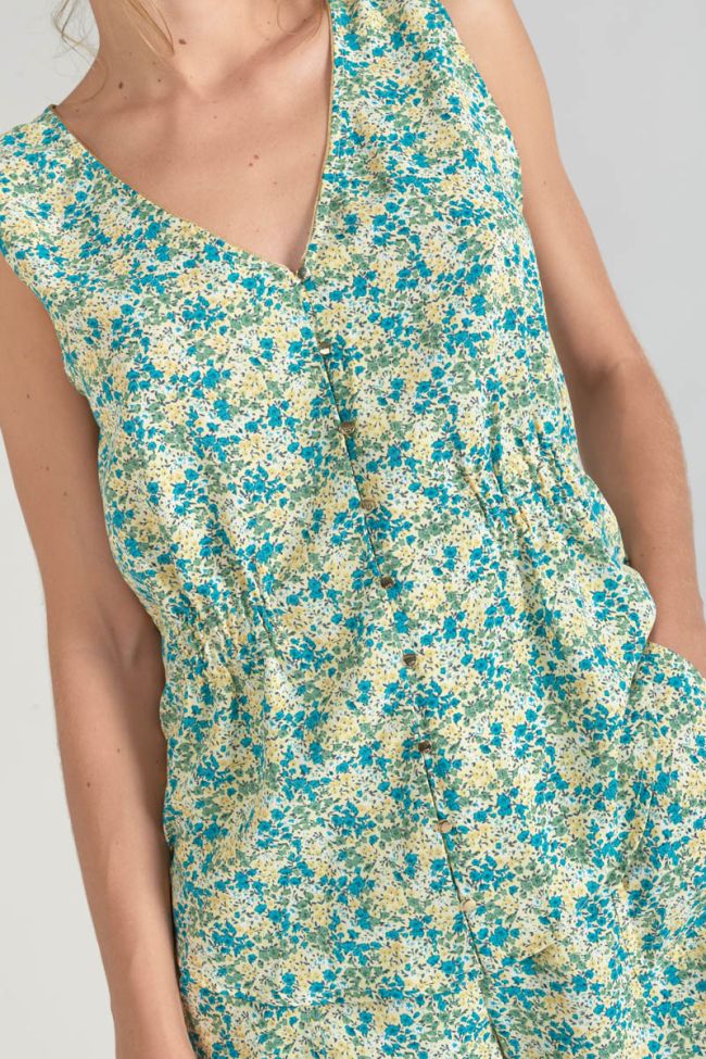 Green and blue floral Craig top