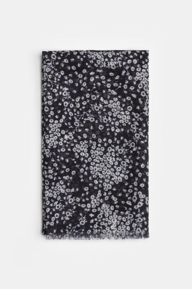 Black and white floral Jadida scarf