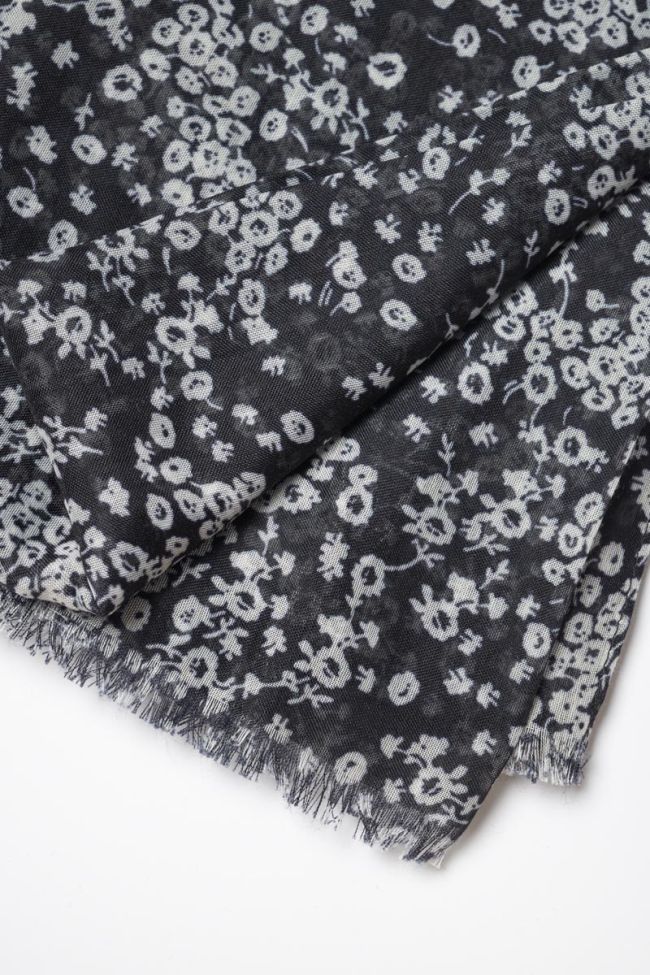 Black and white floral Jadida scarf