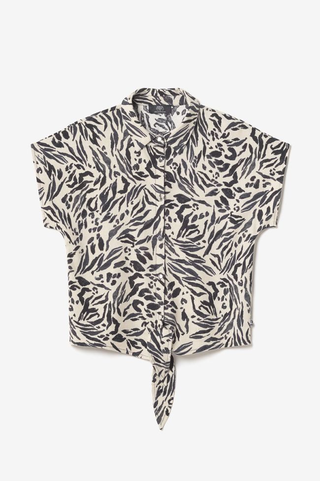 Animal print Noor linen blend shirt