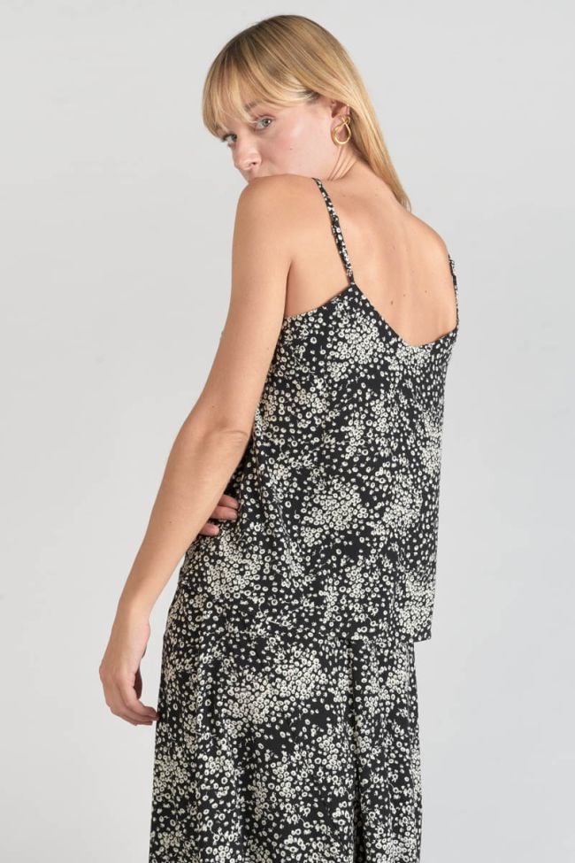 Black and white floral Veronic camisole