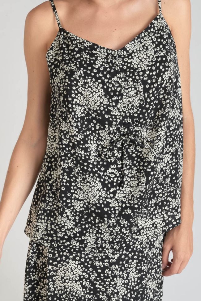 Black and white floral Veronic camisole