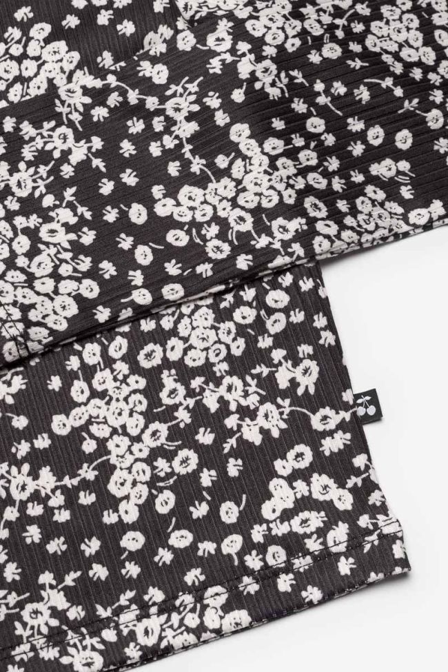 Black and white floral Comegi cardigan