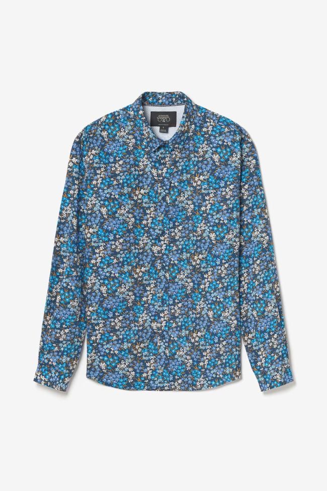 Chemise Griba à motif fleuri bleu 