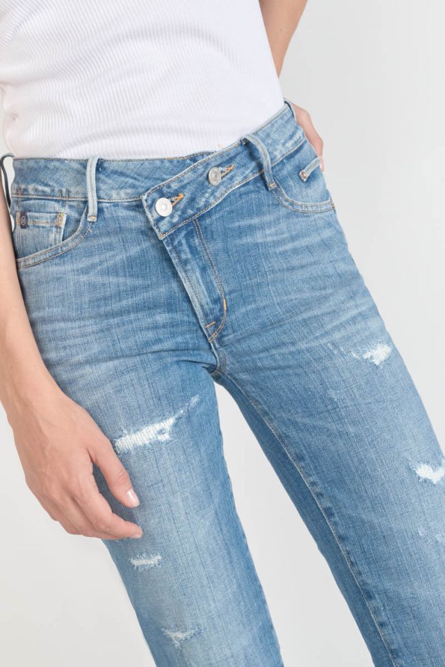 Zep pulp regular high waist 7/8th jeans destroy blue N°4
