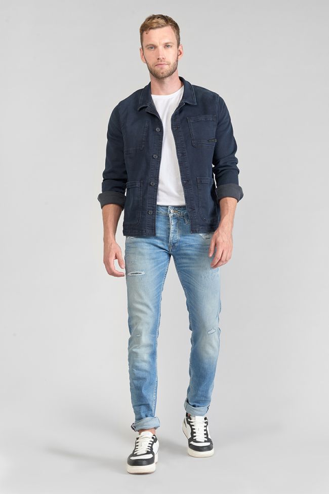 Ginier 700/11 adjusted jeans destroy bleu N°4