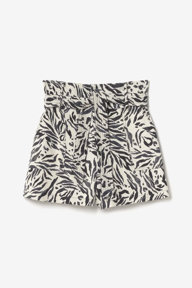 Animal print Lest linen blend shorts