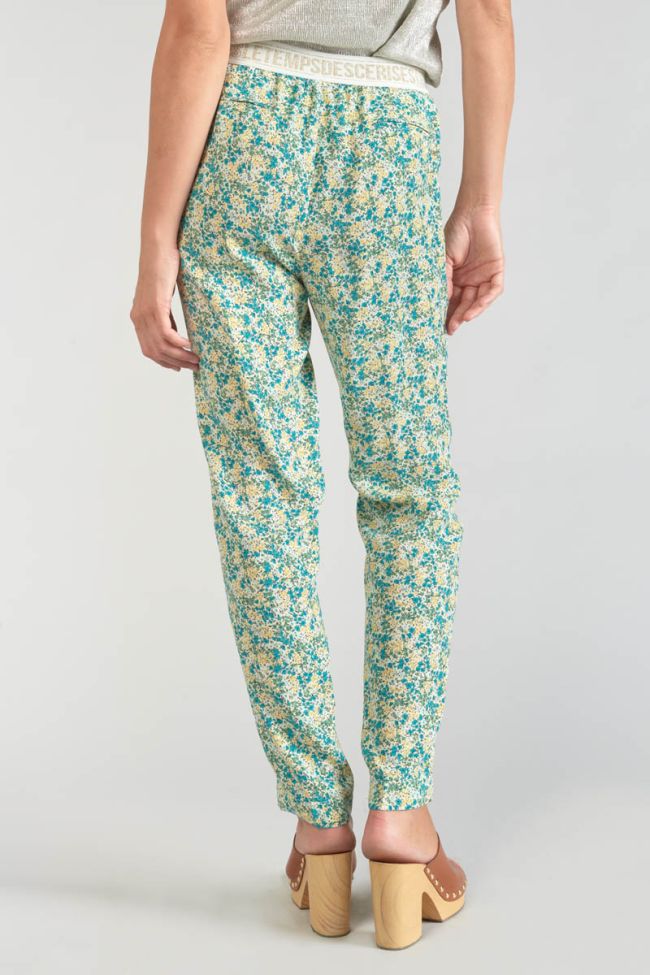 Green and blue floral Rani trousers