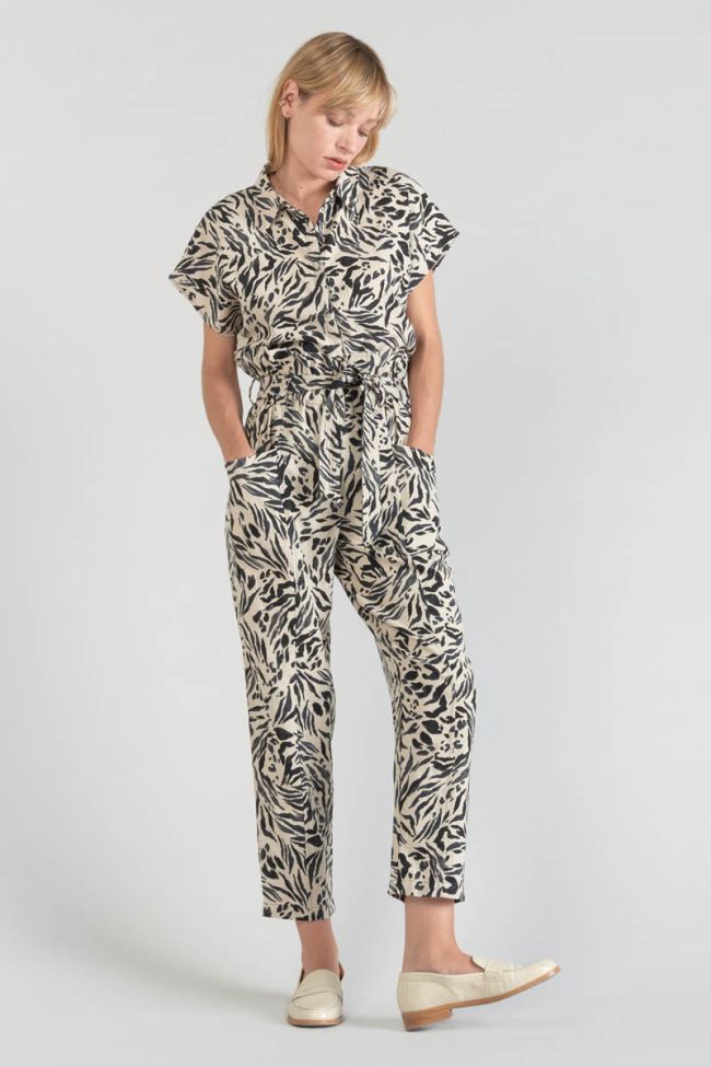 Animal print Rida linen blend trousers