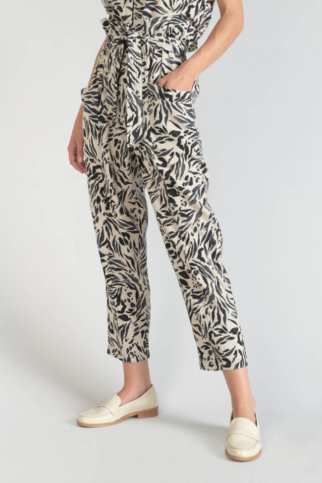 Animal print Rida linen blend trousers