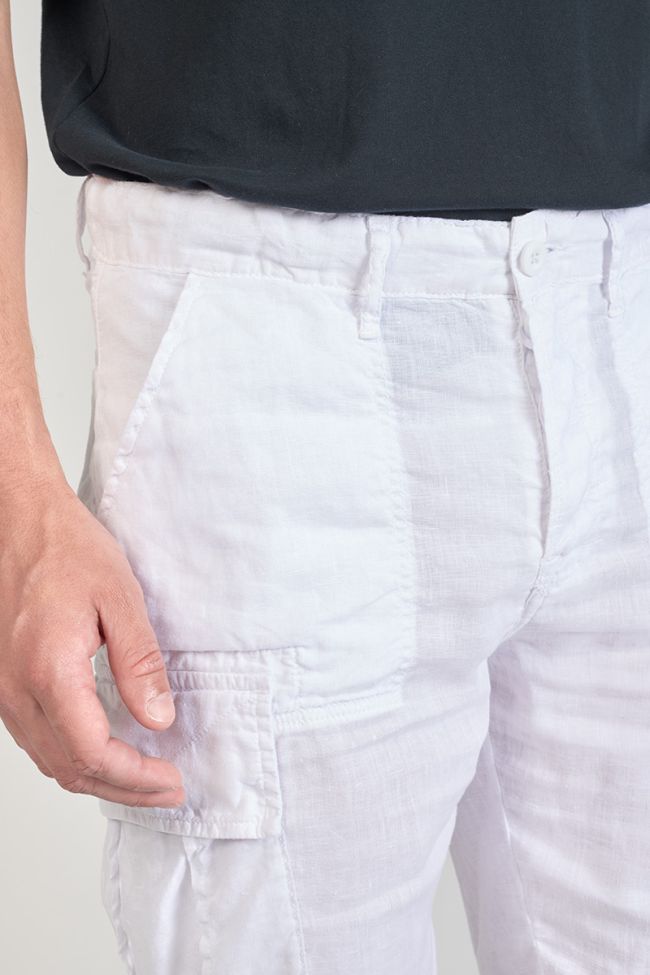 White Rocca linen Bermuda shorts
