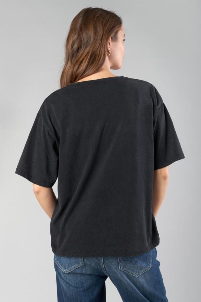 T-shirt Auldi noir délavé imprimé