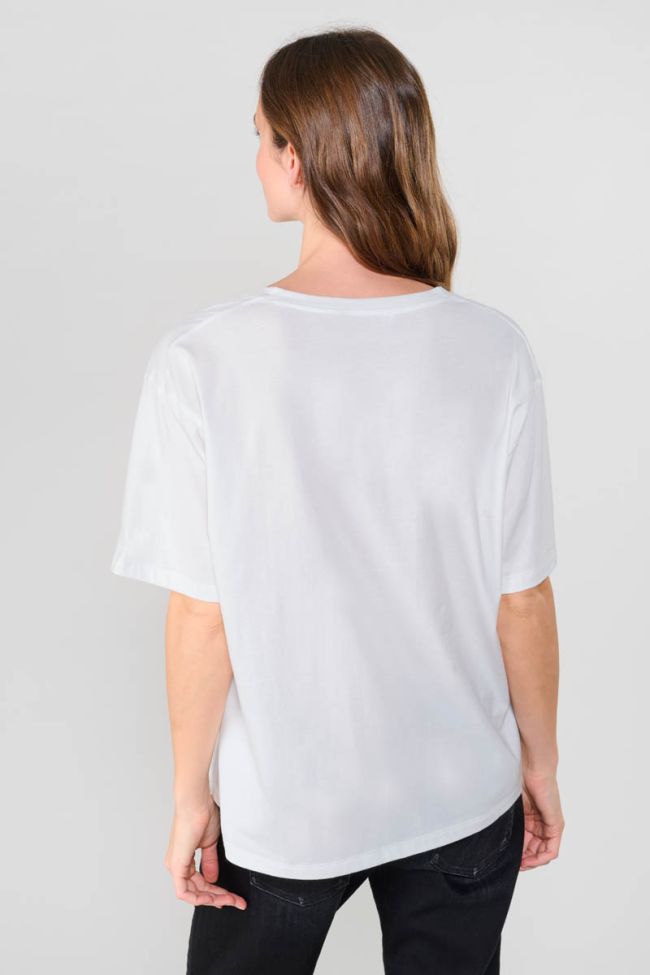 T-shirt Auldi blanc délavé imprimé