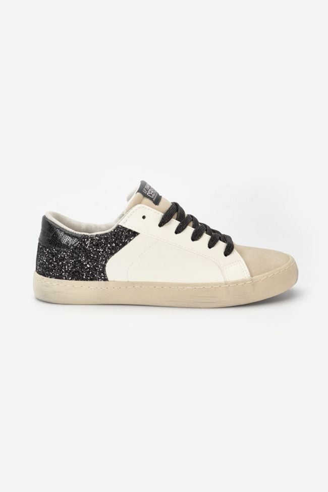 Bloom white trainers with black sequins