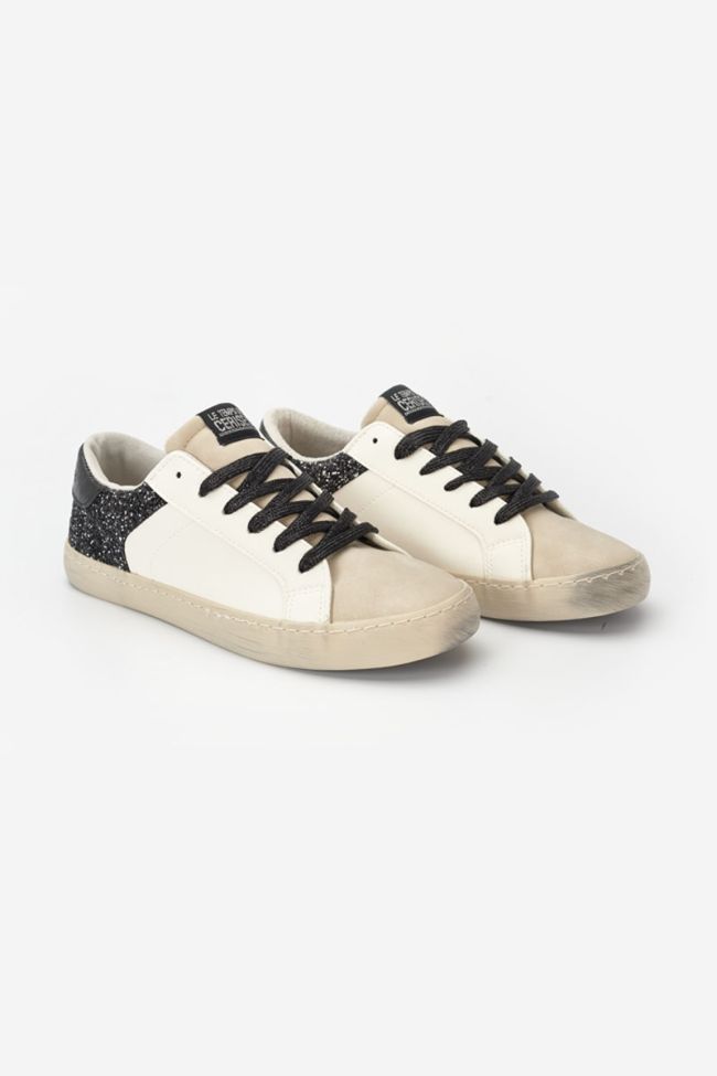 Bloom white trainers with black sequins