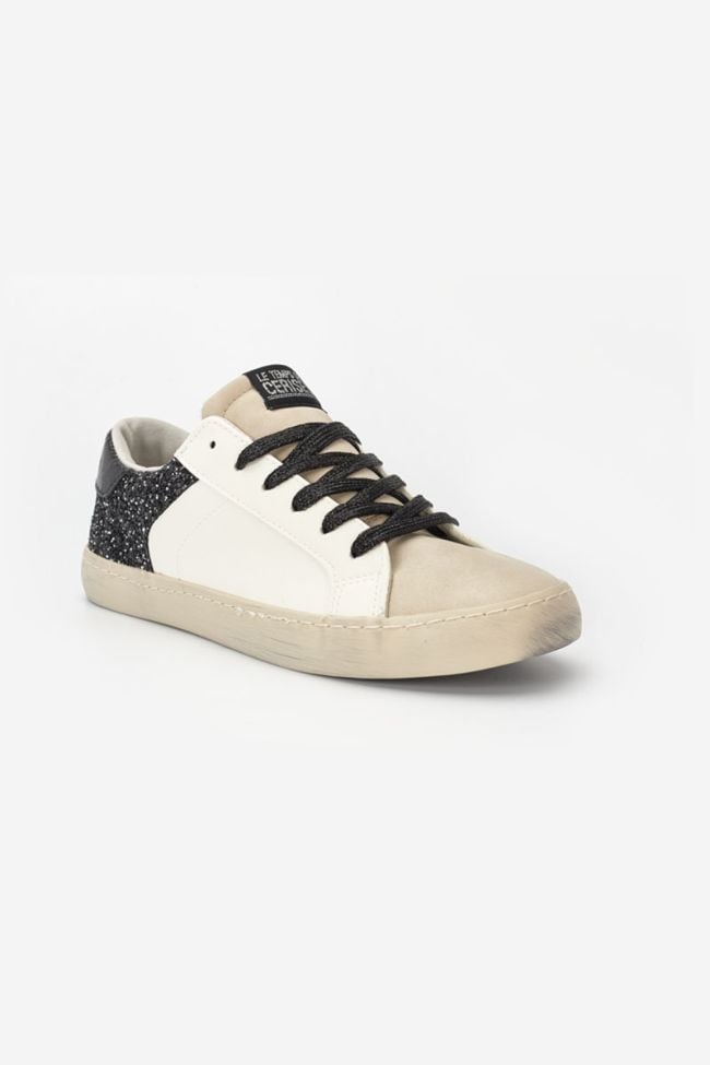 Bloom white trainers with black sequins
