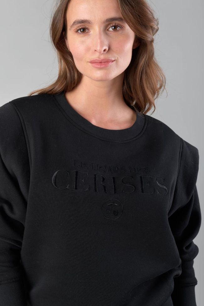 Black embroidered Claudia sweatshirt
