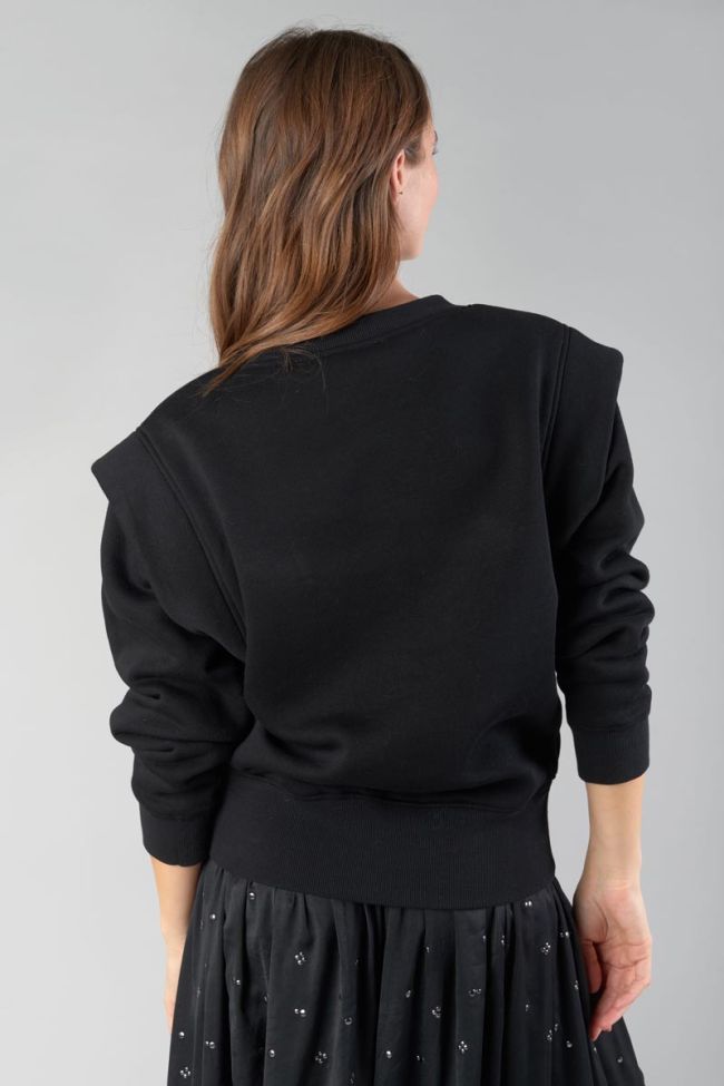 Black embroidered Claudia sweatshirt
