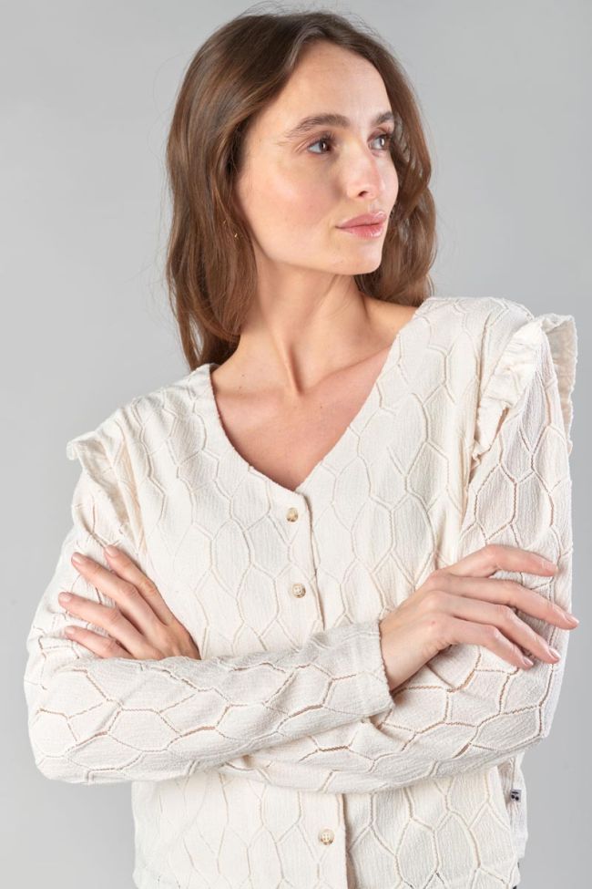 Cream Esmee long-sleeved top