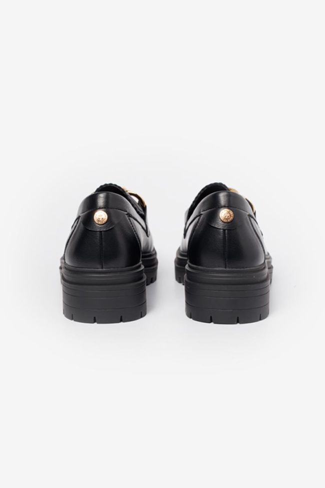 June black platform loafers