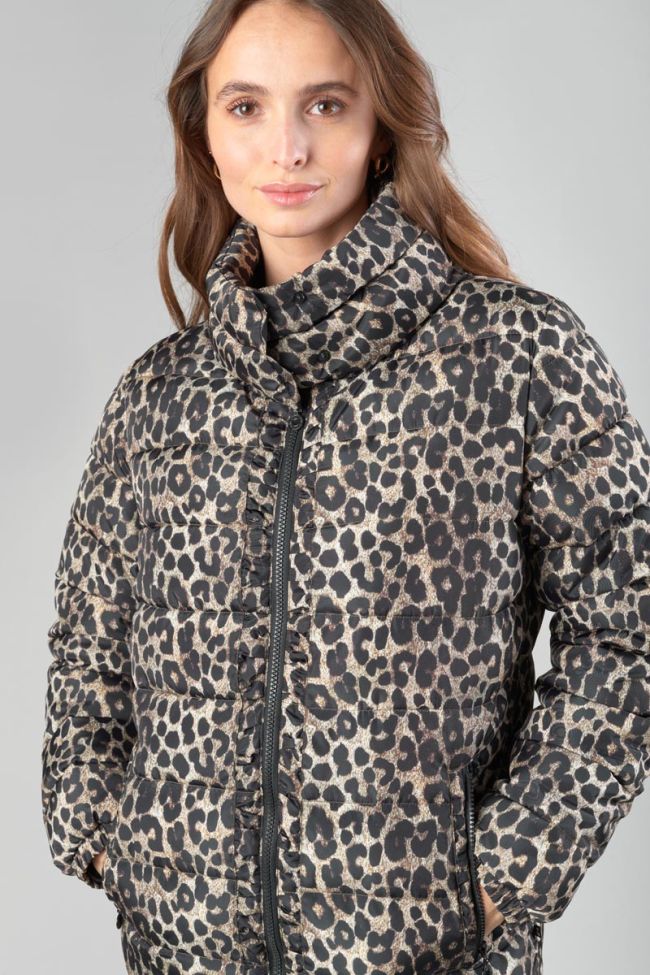 Leopard print Sofie down jacket