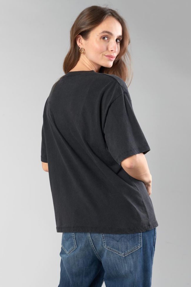 T-shirt Tamita noir délavé imprimé