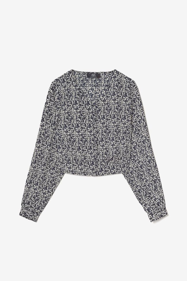 Midnight blue and white floral Mileagi shirt