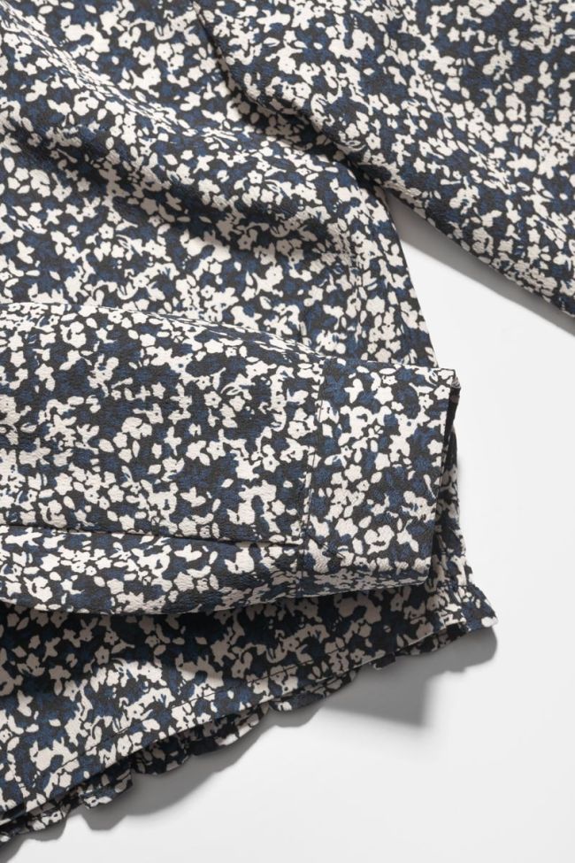 Midnight blue and white floral Mileagi shirt