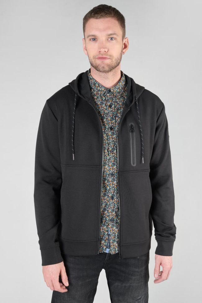 Black Difal zip-up sweatshirt
