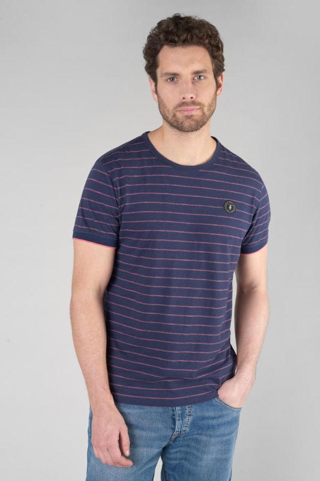 Navy blue striped Velas t-shirt