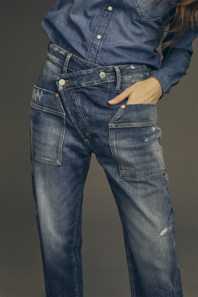 Cosy Pocket boyfit 7/8th jeans destroy blue N°2