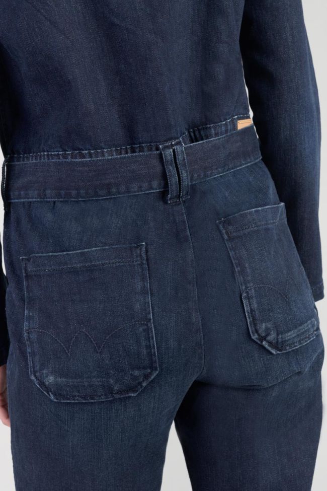 Combinaison pantalon Louisa en jeans bleu délavé 