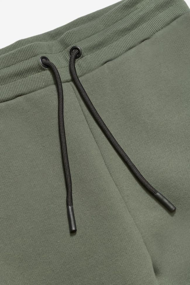 Khaki dual fabric Outobo jogging bottoms
