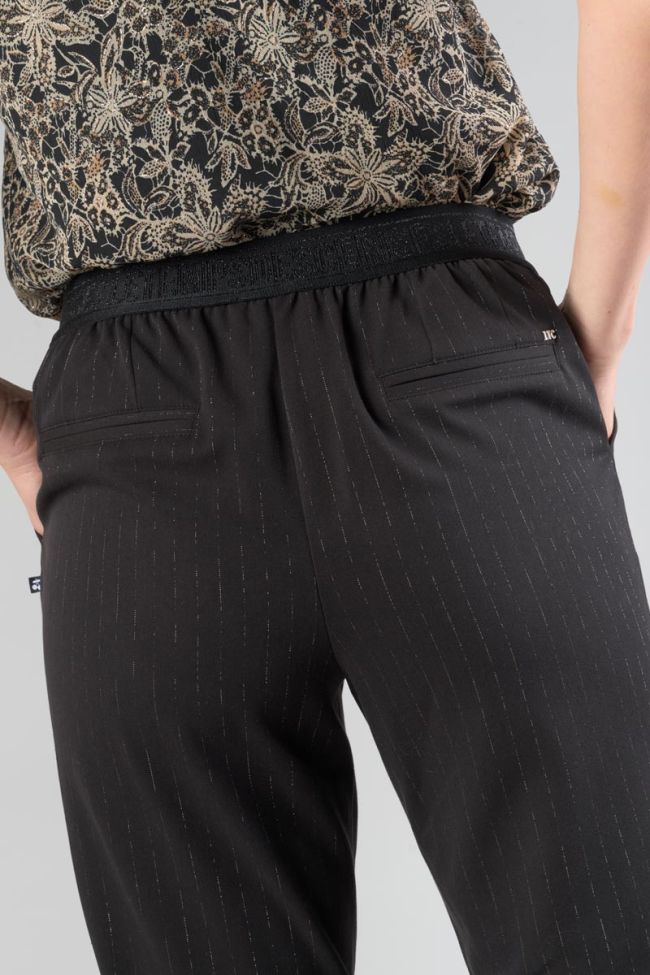 Pantalon Livia noir à fermeture asymétrique