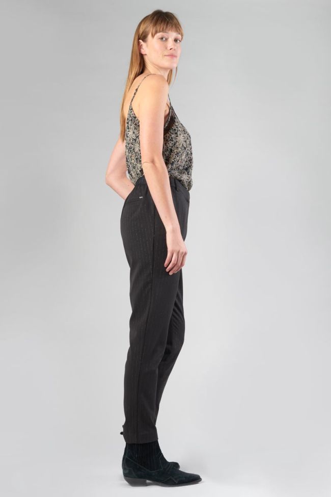 Black Livia trousers with asymmetric fastening