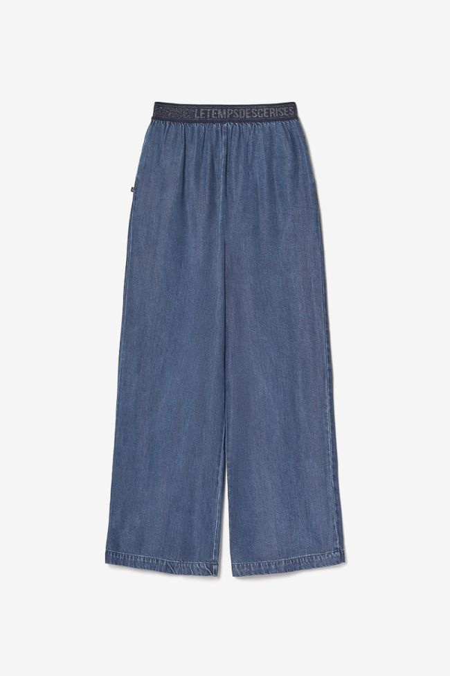 Pantalon large Janegi en tencel bleu
