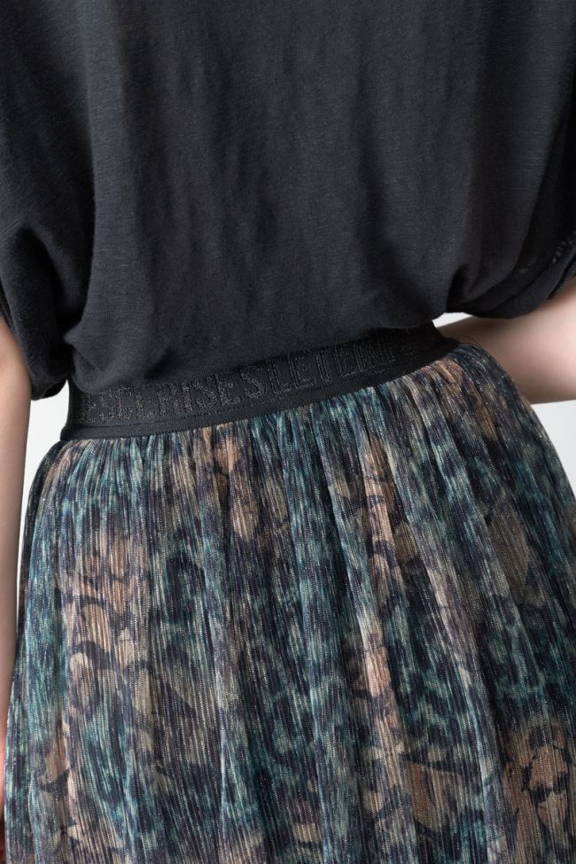 Iridescent khaki Dille maxi skirt