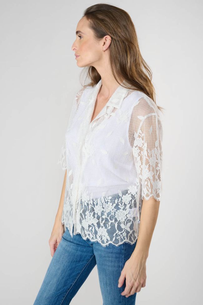 Glaieul white lace shirt
