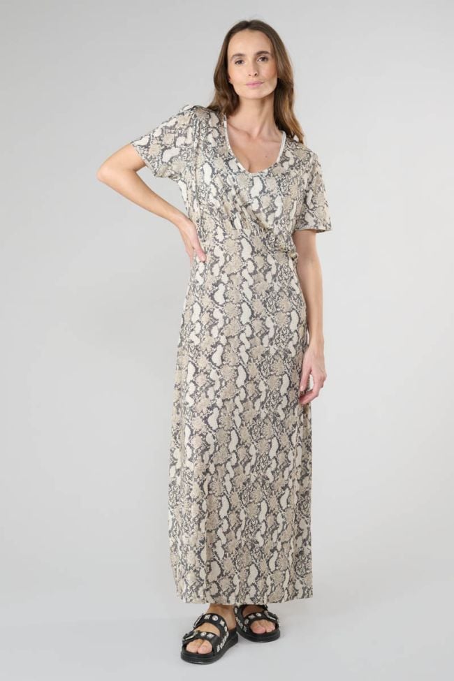 Orient python print maxi dress
