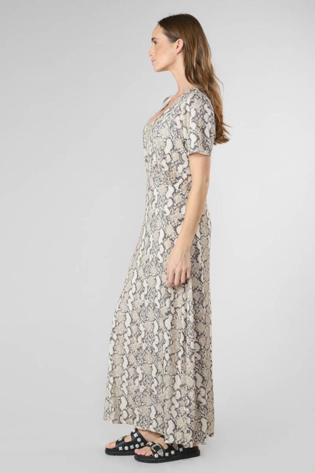 Orient python print maxi dress