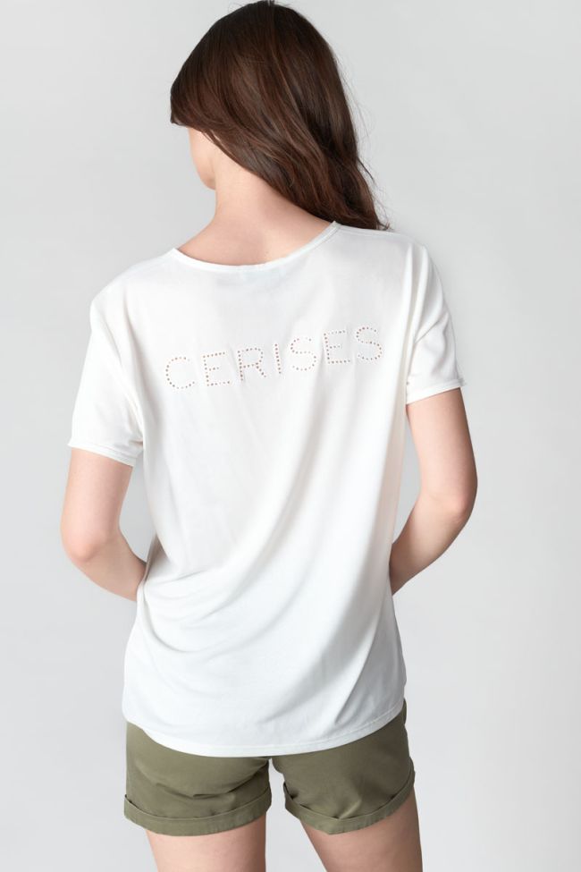 White embroidered Parodia t-shirt