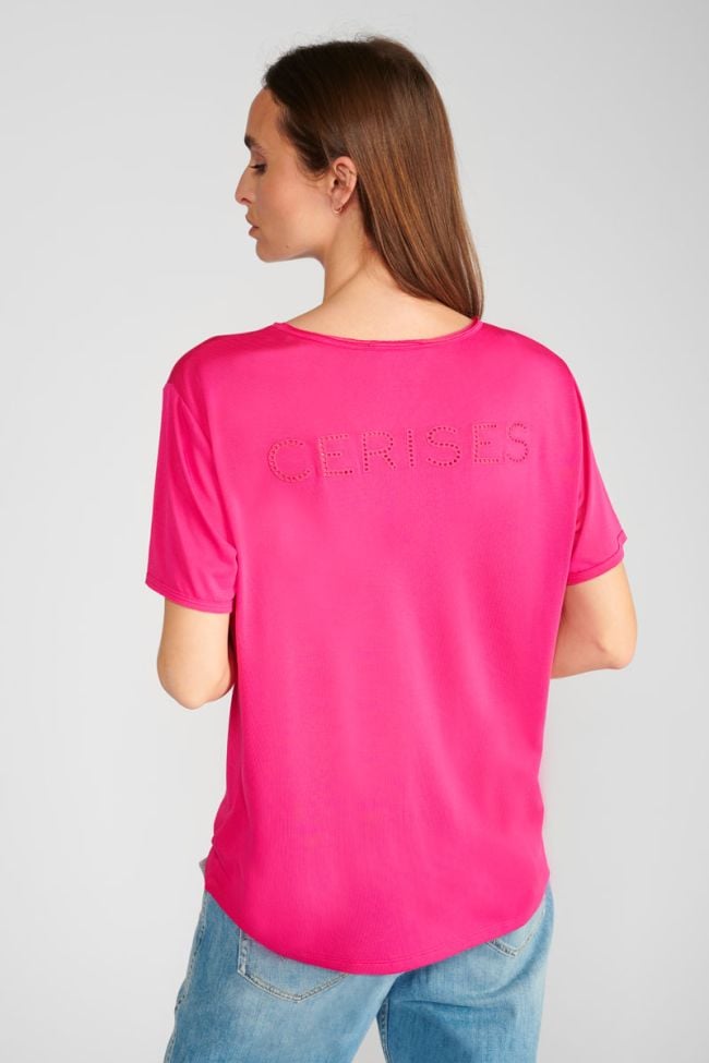 Fuchsia embroidered Parodia t-shirt